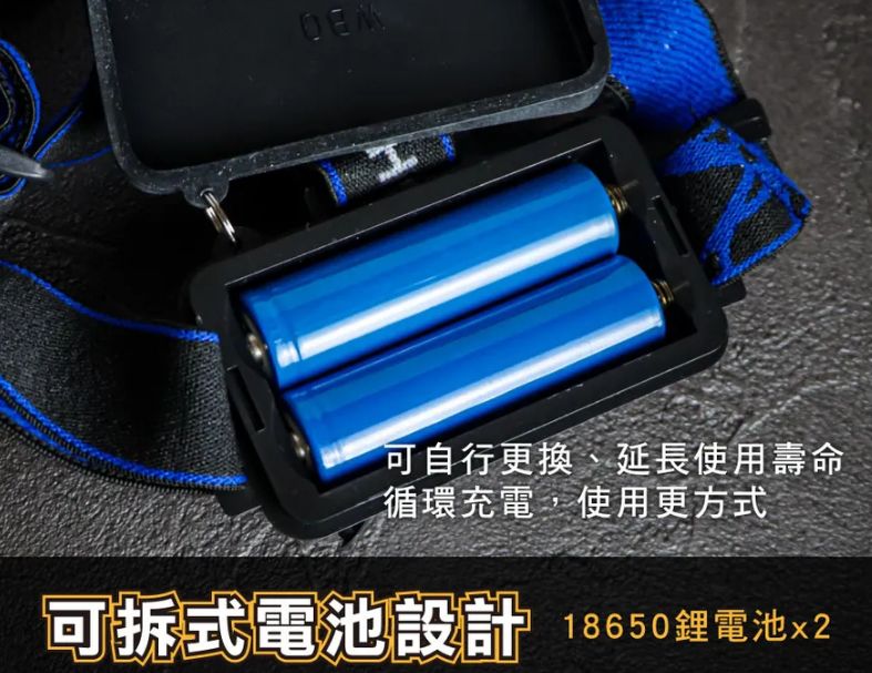 【KINYO】USB充電式輕量鋁合金頭燈 (LED-719)