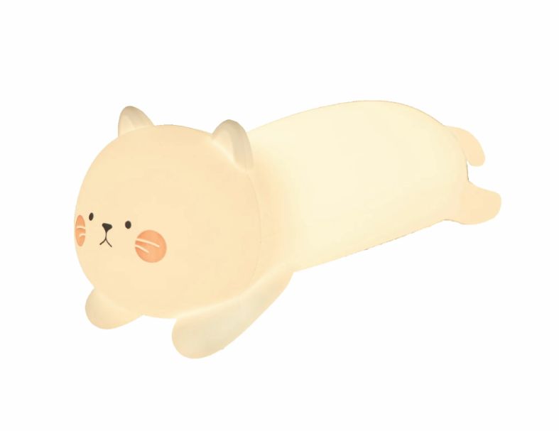 【KINYO】抱枕貓暖光拍拍燈 (LED-6552)