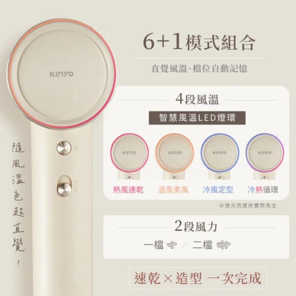 【KINYO】輕潤負離子無刷吹風機 (KH-9633)