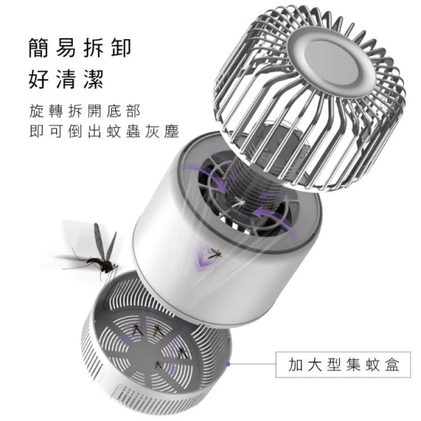 【KINYO】USB吸入電擊雙效捕蚊燈 (KL-5837)