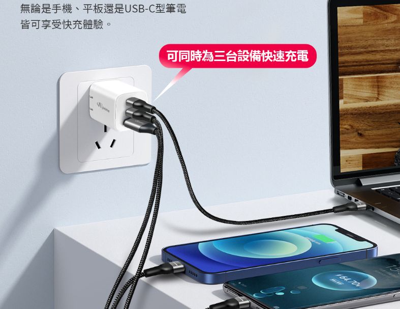 【Apone】Speedy 65W GaN+PPS 3孔充電頭