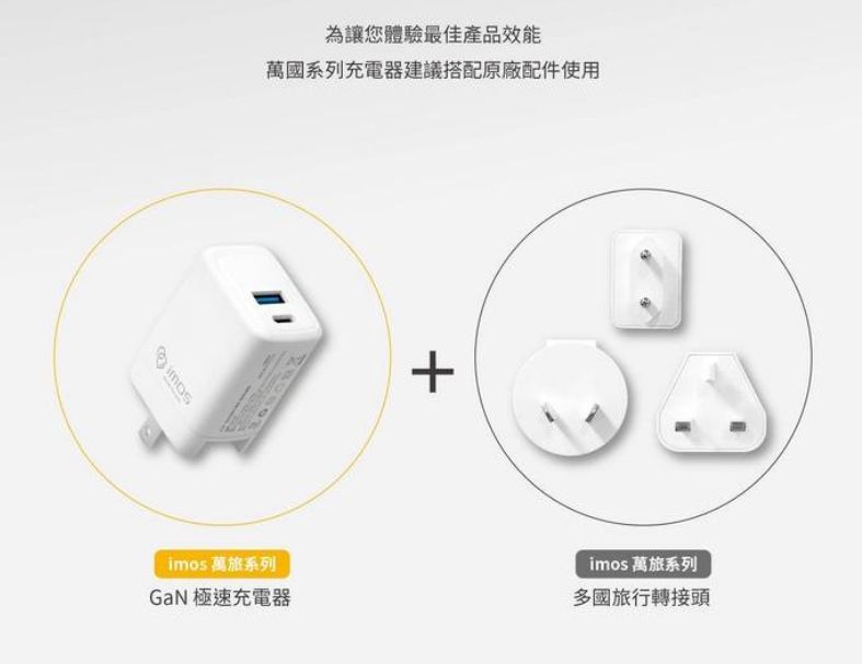IMOS 45W萬旅GAN極速充電器 (四年保固)