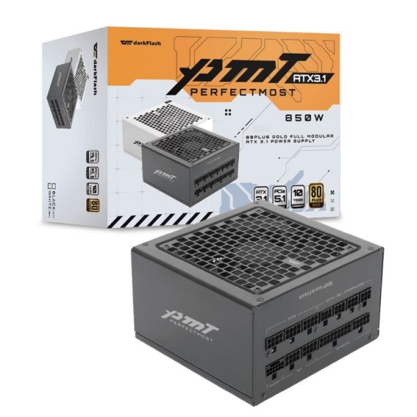 【darkFlash】PMT 850W 金牌 電源供應器 (黑/白)