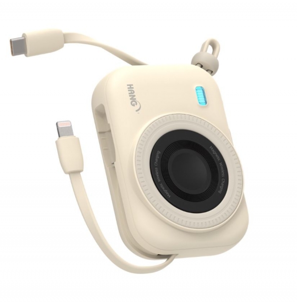 HANG-PD3C 無線磁吸自帶雙線10000mAh行動電源 七合一 自帶線 磁吸 行充 充電寶 掛繩