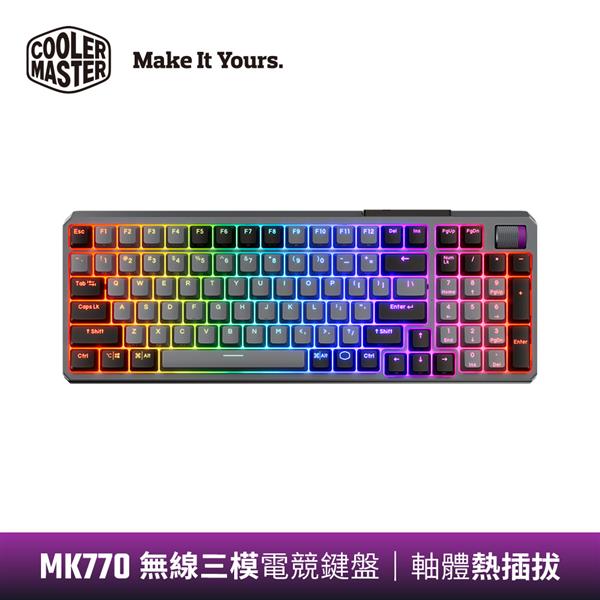 酷碼Cooler Master MK770 白軸RGB無線三模機械式鍵盤【馬卡龍色 黑灰色】