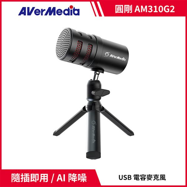 圓剛AVerMedia AM310G2 黑鳩USB心型指向麥克風 