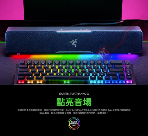 RAZER 雷蛇 LEVIATHAN V2X 利維坦巨獸喇叭多媒體喇叭