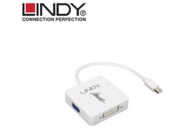 林帝LINDY－Mini DisplayPort1.2轉HDMI/DVI-D/VGA 三合一轉接器 1
