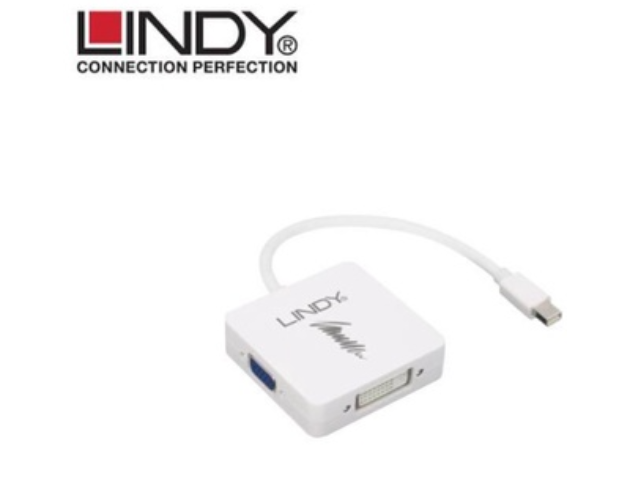 林帝LINDY－Mini DisplayPort1.2轉HDMI/DVI-D/VGA 三合一轉接器